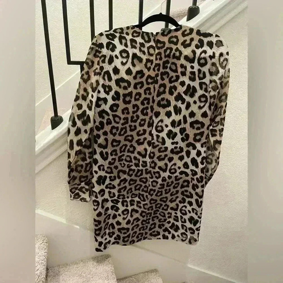 Banana Republic Leopard Print Long Sleeve Polyester Dress - Picture 2 of 4